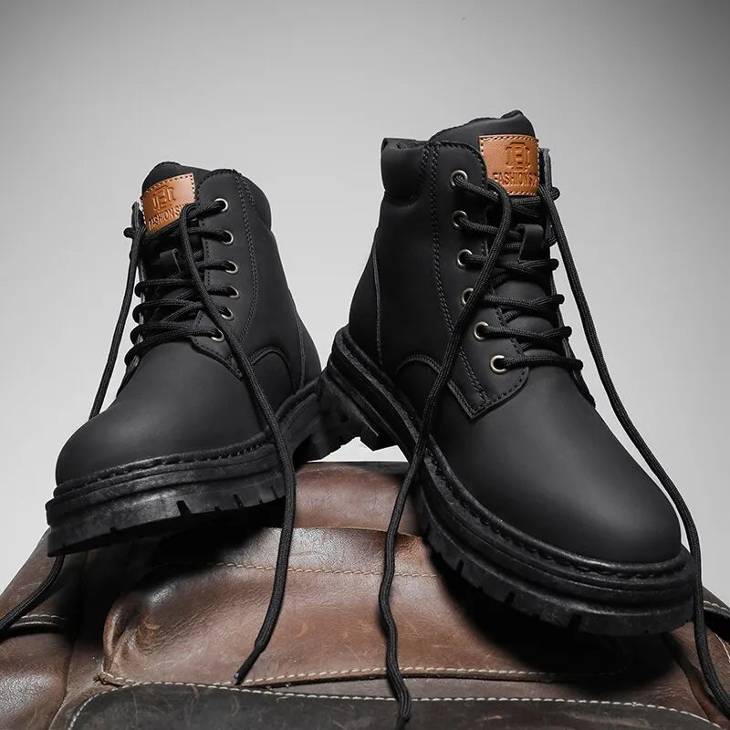 Bota Coturno Masculina de Couro - Alpha High